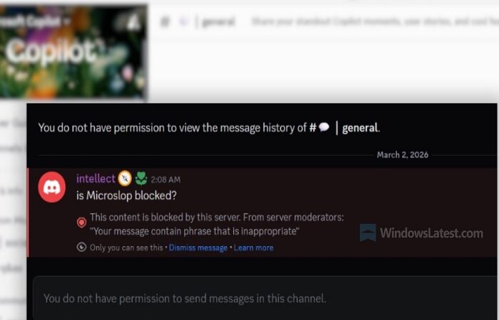 Microsoft образилась на слово Microslop і заблокувала сервер в Discord