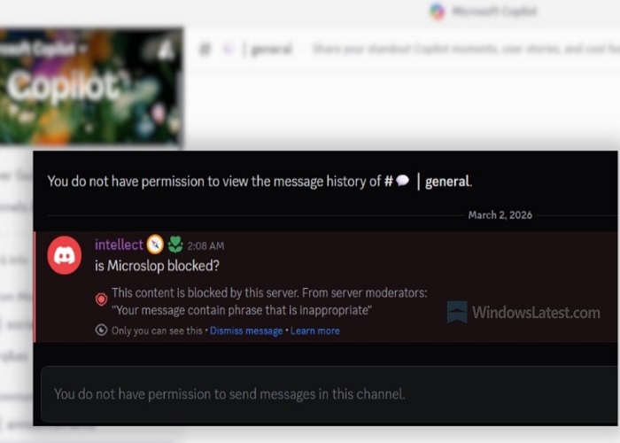 Microsoft образилась на слово Microslop і заблокувала сервер в Discord